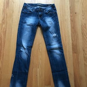 Express Distressed skinny jeans